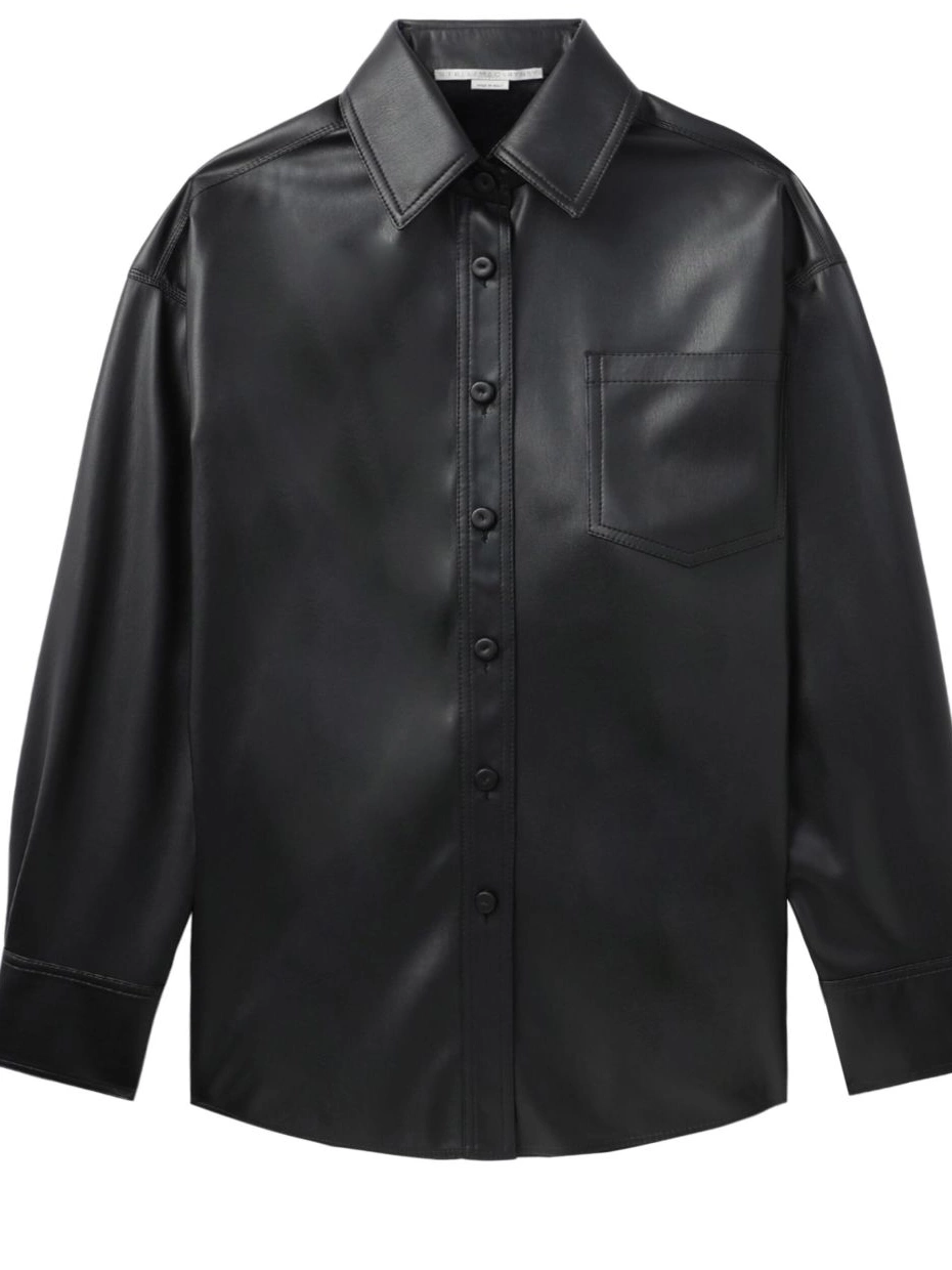 Cheap shirt faux-leather McCartney chest-pocket Stella Women 0629
